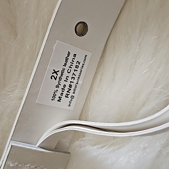 bebe Belt Bag White with Bling Stones 2X - Picture 3 of 7